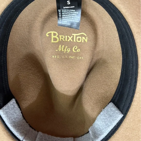 High End Brixton Mfg Co Tan Felt Men’s S 7 Fedora Hat MINTY - Picture 9 of 11